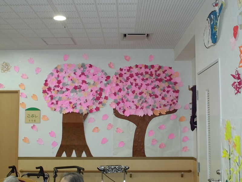 壁画作り『桜』 - ショートまなぐら